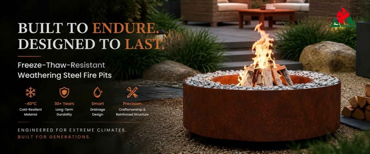 Weathering steel fire pit